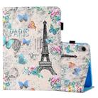 For iPad mini 6 Coloured Drawing Stitching Horizontal Flip Leather Tablet Case with Holder & Card Slot & Sleep / Wake-up Function(Tower and Butterflies) - 1