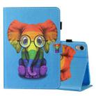 For iPad mini 6 Coloured Drawing Stitching Horizontal Flip Leather Tablet Case with Holder & Card Slot & Sleep / Wake-up Function(Colorful Elephant) - 1