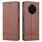 For Honor X20 AZNS Magnetic Calf Texture Horizontal Flip Leather Case with Card Slots & Holder & Wallet(Dark Brown) - 1