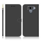 For LG K50 Imitated Mirror Surface Horizontal Flip Leather Case with Holder & Card Slots & Wallet & Lanyard(Black) - 1