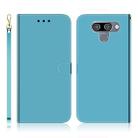 For LG K50 Imitated Mirror Surface Horizontal Flip Leather Case with Holder & Card Slots & Wallet & Lanyard(Blue) - 1