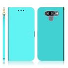 For LG K50 Imitated Mirror Surface Horizontal Flip Leather Case with Holder & Card Slots & Wallet & Lanyard(Mint Green) - 1