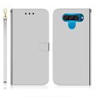 For LG Q60 Imitated Mirror Surface Horizontal Flip Leather Case with Holder & Card Slots & Wallet & Lanyard(Silver) - 1