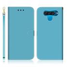 For LG Q60 Imitated Mirror Surface Horizontal Flip Leather Case with Holder & Card Slots & Wallet & Lanyard(Blue) - 1