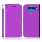 For LG Q60 Imitated Mirror Surface Horizontal Flip Leather Case with Holder & Card Slots & Wallet & Lanyard(Purple) - 1