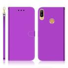 For Huawei Y6 (2019) Imitated Mirror Surface Horizontal Flip Leather Case with Holder & Card Slots & Wallet & Lanyard(Purple) - 1