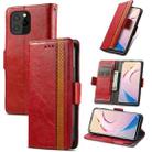 For Oukitel C21 Pro CaseNeo Business Splicing Dual Magnetic Buckle Horizontal Flip PU Leather Case with Holder & Card Slots & Wallet(Red) - 1