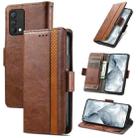 For OPPO Realme GT Master CaseNeo Business Splicing Dual Magnetic Buckle Horizontal Flip PU Leather Case with Holder & Card Slots & Wallet(Brown) - 1