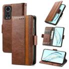 For ZTE Axon 30 5G CaseNeo Business Splicing Dual Magnetic Buckle Horizontal Flip PU Leather Case with Holder & Card Slots & Wallet(Brown) - 1