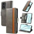 For ZTE Axon 30 5G CaseNeo Business Splicing Dual Magnetic Buckle Horizontal Flip PU Leather Case with Holder & Card Slots & Wallet(Grey) - 1