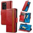 For ZTE Nubia Z30 Pro CaseNeo Business Splicing Dual Magnetic Buckle Horizontal Flip PU Leather Case with Holder & Card Slots & Wallet(Red) - 1
