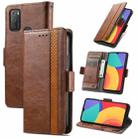 For Alcatel 1S (2021) CaseNeo Business Splicing Dual Magnetic Buckle Horizontal Flip PU Leather Case with Holder & Card Slots & Wallet(Brown) - 1