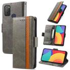 For Alcatel 1S (2021) CaseNeo Business Splicing Dual Magnetic Buckle Horizontal Flip PU Leather Case with Holder & Card Slots & Wallet(Grey) - 1