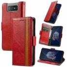 For Asus Zenfone 8 Flip CaseNeo Business Splicing Dual Magnetic Buckle Horizontal Flip PU Leather Case with Holder & Card Slots & Wallet(Red) - 1