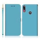 For Motorola Moto E6 Plus Imitated Mirror Surface Horizontal Flip Leather Case with Holder & Card Slots & Wallet & Lanyard(Blue) - 1