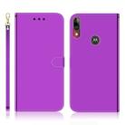 For Motorola Moto E6 Plus Imitated Mirror Surface Horizontal Flip Leather Case with Holder & Card Slots & Wallet & Lanyard(Purple) - 1