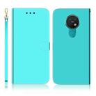 For Nokia 6.2 / 7.2 Imitated Mirror Surface Horizontal Flip Leather Case with Holder & Card Slots & Wallet & Lanyard(Mint Green) - 1