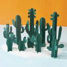 12 in 1 Miniature Beach Paper Cut Cactus Sandy Beach Landscape Decoration Photography Props(Green) - 1