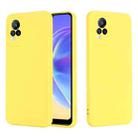 For vivo V21e 4G / Y73 2021 Solid Color Liquid Silicone Shockproof Full Coverage Protective Case(Yellow) - 1