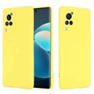 For vivo X60 Pro 5G Foreign Version Solid Color Liquid Silicone Shockproof Full Coverage Protective Case(Yellow) - 1