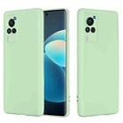 For vivo X60 Pro 5G Foreign Version Solid Color Liquid Silicone Shockproof Full Coverage Protective Case(Green) - 1