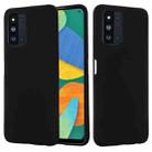 For Samsung Galaxy F52 5G Solid Color Liquid Silicone Shockproof Full Coverage Protective Case(Black) - 1