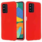 For Samsung Galaxy F52 5G Solid Color Liquid Silicone Shockproof Full Coverage Protective Case(Red) - 1