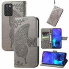 For Infinix Note 10 Pro Butterfly Love Flower Embossed Horizontal Flip Leather Case with Holder & Card Slots & Wallet & Lanyard(Gray) - 1