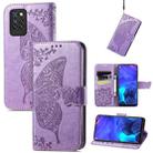 For Infinix Note 10 Pro Butterfly Love Flower Embossed Horizontal Flip Leather Case with Holder & Card Slots & Wallet & Lanyard(Light Purple) - 1