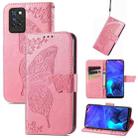 For Infinix Note 10 Pro Butterfly Love Flower Embossed Horizontal Flip Leather Case with Holder & Card Slots & Wallet & Lanyard(Pink) - 1