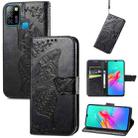 For infinix Smart 5 Butterfly Love Flower Embossed Horizontal Flip Leather Case with Holder & Card Slots & Wallet & Lanyard(Black) - 1