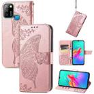 For infinix Smart 5 Butterfly Love Flower Embossed Horizontal Flip Leather Case with Holder & Card Slots & Wallet & Lanyard(Rose Gold) - 1