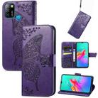 For infinix Smart 5 Butterfly Love Flower Embossed Horizontal Flip Leather Case with Holder & Card Slots & Wallet & Lanyard(Dark Purple) - 1