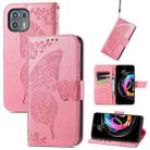 For Motorola Moto Edge 20 Lite Butterfly Love Flower Embossed Horizontal Flip Leather Case with Holder & Card Slots & Wallet & Lanyard(Pink) - 1