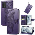 For OPPO Realme GT Master Butterfly Love Flower Embossed Horizontal Flip Leather Case with Holder & Card Slots & Wallet & Lanyard(Dark Purple) - 1