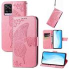 For vivo S7 Butterfly Love Flower Embossed Horizontal Flip Leather Case with Holder & Card Slots & Wallet & Lanyard(Pink) - 1