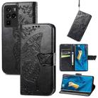 For ZTE Nubia Z30 Pro Butterfly Love Flower Embossed Horizontal Flip Leather Case with Holder & Card Slots & Wallet & Lanyard(Black) - 1