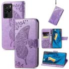 For ZTE Nubia Z30 Pro Butterfly Love Flower Embossed Horizontal Flip Leather Case with Holder & Card Slots & Wallet & Lanyard(Light Purple) - 1