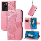 For ZTE Nubia Z30 Pro Butterfly Love Flower Embossed Horizontal Flip Leather Case with Holder & Card Slots & Wallet & Lanyard(Pink) - 1