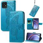 For Huawei Maimang 10 SE Butterfly Love Flower Embossed Horizontal Flip Leather Case with Holder & Card Slots & Wallet & Lanyard(Blue) - 1