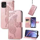 For Huawei Maimang 10 SE Butterfly Love Flower Embossed Horizontal Flip Leather Case with Holder & Card Slots & Wallet & Lanyard(Rose Gold) - 1