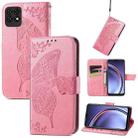 For Huawei Maimang 10 SE Butterfly Love Flower Embossed Horizontal Flip Leather Case with Holder & Card Slots & Wallet & Lanyard(Pink) - 1