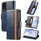 For Huawei nova 8 SE Youth CaseNeo Business Splicing Dual Magnetic Buckle Horizontal Flip PU Leather Case with Holder & Card Slots & Wallet(Blue) - 1