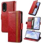 For Huawei nova 8 SE Youth CaseNeo Business Splicing Dual Magnetic Buckle Horizontal Flip PU Leather Case with Holder & Card Slots & Wallet(Red) - 1