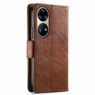For Huawei P50 Pro CaseNeo Business Splicing Dual Magnetic Buckle Horizontal Flip PU Leather Case with Holder & Card Slots & Wallet(Brown) - 3