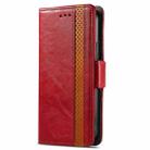 For Huawei P50 Pro CaseNeo Business Splicing Dual Magnetic Buckle Horizontal Flip PU Leather Case with Holder & Card Slots & Wallet(Red) - 2