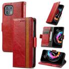 For Motorola Edge 20 Lite CaseNeo Business Splicing Dual Magnetic Buckle Horizontal Flip PU Leather Case with Holder & Card Slots & Wallet(Red) - 1