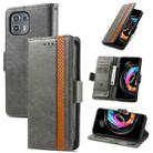 For Motorola Edge 20 Lite CaseNeo Business Splicing Dual Magnetic Buckle Horizontal Flip PU Leather Case with Holder & Card Slots & Wallet(Grey) - 1