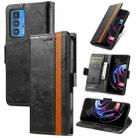 For Motorola Edge 20 Pro CaseNeo Business Splicing Dual Magnetic Buckle Horizontal Flip PU Leather Case with Holder & Card Slots & Wallet(Black) - 1