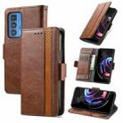 For Motorola Edge 20 Pro CaseNeo Business Splicing Dual Magnetic Buckle Horizontal Flip PU Leather Case with Holder & Card Slots & Wallet(Brown) - 1